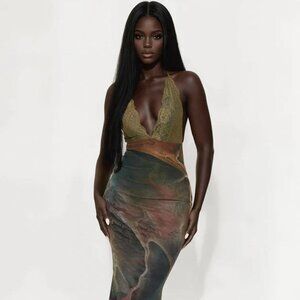 Hailey Backless Mesh Maxi Dress